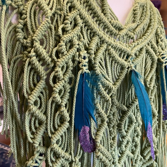 Handmade Macrame Crochet Tribal Headpiece - Picture 10 of 11